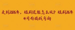 走到2025年,短剧还能怎么玩?短剧25年4月份搞钱方向-AI学习资源网