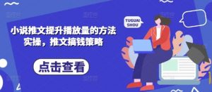 小说推文提升播放量的方法实操,推文搞钱策略-AI学习资源网