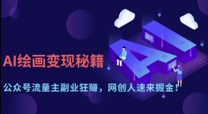 AI绘画变现秘籍:公众号流量主副业狂挣,网创人速来掘金【揭秘】-AI学习资源网