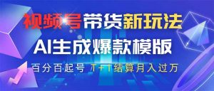 视频号带货新玩法,AI生成,百分百原创爆款模版 百分百起号,高佣商品T…-AI学习资源网
