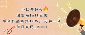 小红书超火的治愈系loft公寓,单条作品点赞16W,3分钟一条,单日变现数张-AI学习资源网