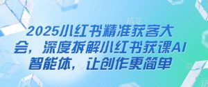 2025小红书精准获客大会,深度拆解小红书获课AI智能体,让创作更简单-AI学习资源网
