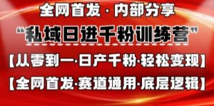 私域日进千粉训练营,全网首发,从0开始带你做好私域,适用于任何赛道,让日产千粉不再是梦-AI学习资源网
