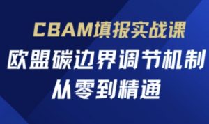 CBAM填报实战课,欧盟碳边界调节机制,从零到精通-AI学习资源网
