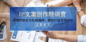 IP文案创作特训营,灵魂IP显化与私域播种,助你打造变现闭环(14节课)-AI学习资源网