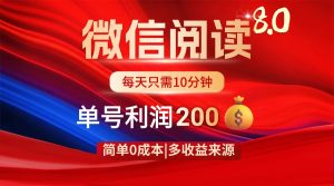 微信阅读8.0玩法!!0撸,没有任何成本有手就行,一天利润200+-AI学习资源网