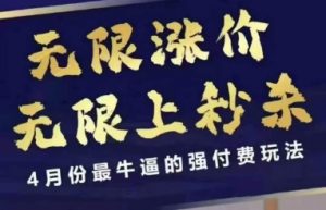 4月12号拼多多线上课,无限涨价,无限上秒杀,4月份最牛逼的强付费玩法-AI学习资源网