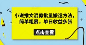 小说推文混剪批量搬运方法,简单粗暴,单日收益多张-AI学习资源网