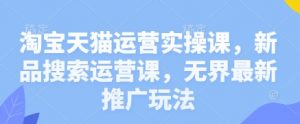 淘宝天猫运营实操课,新品搜索运营课,无界最新推广玩法-AI学习资源网