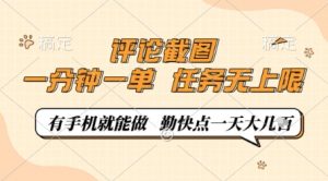 评论截图,0.5元一单,一分钟一单,有手机就能做,任务无上限,勤快点一天几张【揭秘】-AI学习资源网