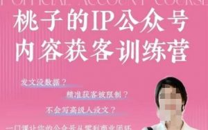 桃子IP公众号内容获客训练营(第3期),一门让你公众号从0到商业闭环的课程-AI学习资源网