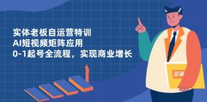 实体老板自运营特训,AI短视频矩阵应用,0-1起号全流程,实现商业增长-AI学习资源网