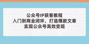 公众号IP获客教程(第3期),从入门到商业闭环,打造爆款文章,实现公众号高效变现-AI学习资源网