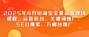 2025年4月份淘宝全套运营现场课程,运营后台、关键词推广、SEO搜索、万相台推广-AI学习资源网