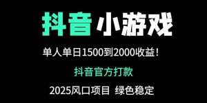 抖音官方小游戏2025全网最新玩法,暴利赚钱项目,单机日入2000+-AI学习资源网