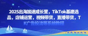 2025出海加速成长营,TikTok基建选品,店铺运营,视频带货,直播带货,TK广告投流等系统教程-AI学习资源网