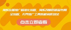 淘系运营推广标准化流程,淘系改版后新品布局全流程,无界推广工具拆解高阶玩法-AI学习资源网