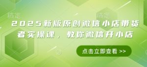 2025新版原创微信小店带货者实操课,教你微信开小店-AI学习资源网