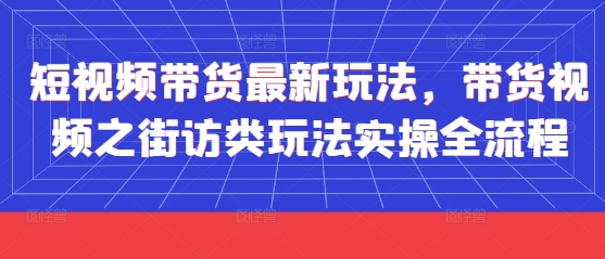 短视频带货最新玩法，带货视频之街访类玩法实操全流程-AI学习资源网