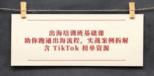 出海培训班基础课,助你跑通出海流程,实战案例拆解,含 TikTok 榜单资源-AI学习资源网