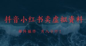 抖音小红书卖虚拟资料,市场需求一直存在,矩阵操作,月入1w+-AI学习资源网