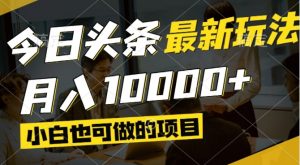 今日头条最新风口,视频掘金,小白也可月入过万,可以矩阵操作-AI学习资源网