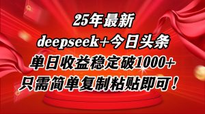 25年最新dp+今日头条玩法,单日收益稳定破1000+,只需简单复制粘贴即可!-AI学习资源网