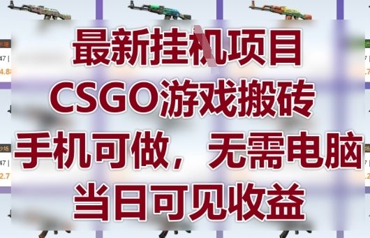 最新挂G项目，CSGO游戏搬砖，手机可做，无需电脑，当日见收益【揭秘】-AI学习资源网