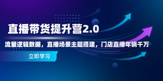 直播带货提升营2.0：流量逻辑数据，直播场景主题搭建，门店直播年销千万-AI学习资源网