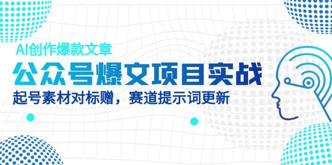 公众号爆文项目实战，AI创作爆款文章，起号素材对标赠(附赛道AI提示词-AI学习资源网