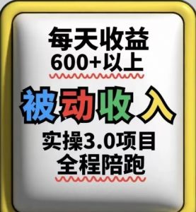 被动收入实操3.0项目,每天收益6张+以上,能长期操作-AI学习资源网