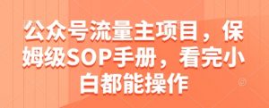 公众号流量主项目，保姆级SOP手册，看完小白都能操作-AI学习资源网