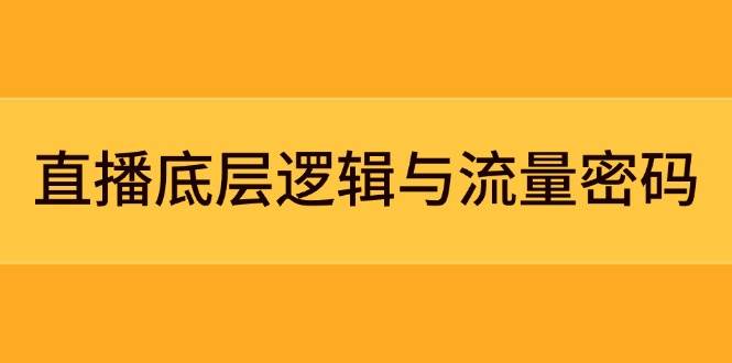 直播底层逻辑与流量密码：定位模型+案例拆解，急速流承接与数据优化全攻略-AI学习资源网