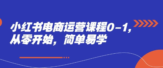 小红书电商运营课程0-1，从零开始，简单易学-AI学习资源网
