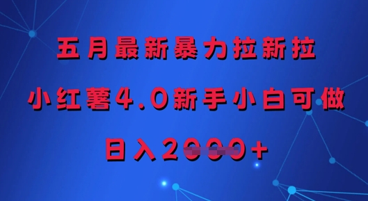 五月最新暴力拉新拉，小红薯4.0新手小白可做，日入多张-AI学习资源网