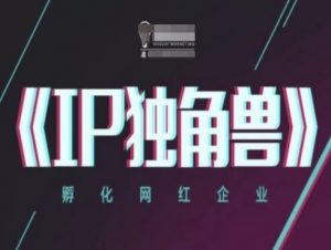 IP独角兽，孵化网红企业，ip教程-AI学习资源网