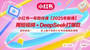 小红书一年陪伴课【2025年新课】,用短视频+deepSeek打爆款,史上最干货的小红书店铺爆款课程-AI学习资源网