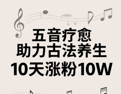 古法五音养生教程，五音疗愈的视频的制作方法，2-4小时就能学会，作者10天涨粉10W-AI学习资源网