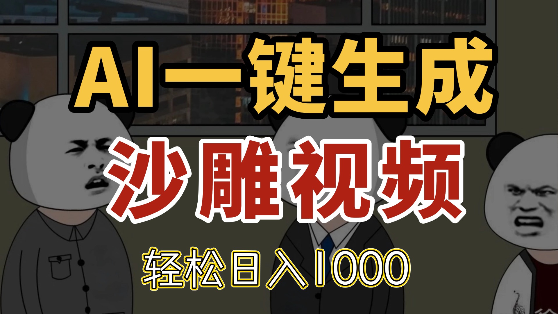 AI一键生成沙雕视频，一条视频千万播放，轻松日入1000-AI学习资源网