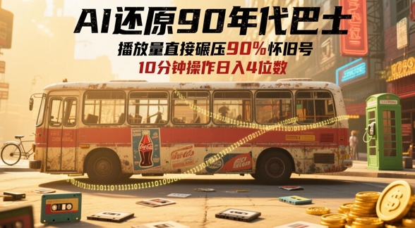 AI还原90年代巴士，一帧就让70后泪崩，播放量直接碾压90%怀旧号，每天操作十分钟，日入四位数-AI学习资源网