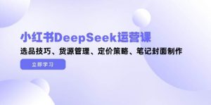 小红书DeepSeek运营课，选品技巧、货源管理、定价策略、笔记封面制作-AI学习资源网