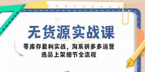 无货源实战课:零库存盈利实战,淘系拼多多运营,选品上架细节全流程-AI学习资源网