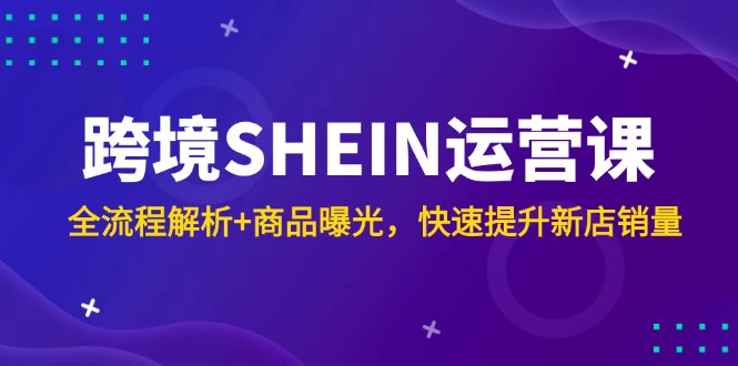 跨境SHEIN运营课，全流程解析+商品曝光，快速提升新店销量-AI学习资源网