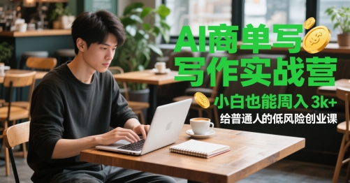 AI商单写作实战营，小白也能周入3k+，给普通人的低风险创业课-AI学习资源网