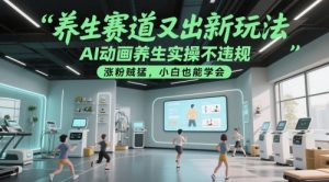 养生赛道又出新玩法,AI动画养生实操不违规,涨粉贼猛,小白也能学会-AI学习资源网