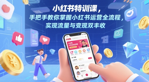 小红书特训课，手把手教你掌握小红书运营全流程，实现流量与变现双丰收-AI学习资源网