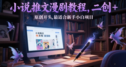 小说推文漫剧教程，二创+原创开头，最适合新手小白项目-AI学习资源网