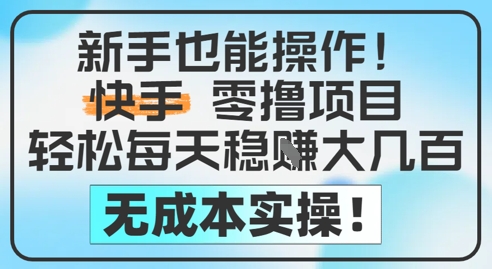新手也能操作，快手零撸挣米，轻松每天挣2-5张，完全无成本-AI学习资源网