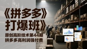 《拼多多打爆班》原创高阶技术第44期,拼多多高利润强付费-AI学习资源网