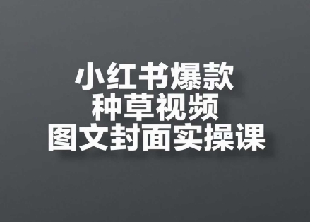 小红书爆款种草视频图文封面实操课，​开店、选品、引流、变现全流程-AI学习资源网
